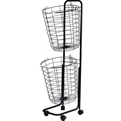 China Traditional Tall Laundry Hamper Storage Basket Rolling Slim Sorter and Organizer On Wheels Tall Slim Dirty Laundry Rack for sale