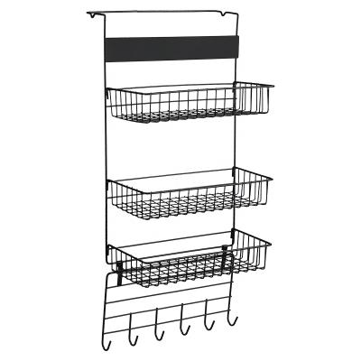 China New Style Fridge Side Shelf Fridge Storage Wire Rack Viable Kitchen Wall Mounted Hanging Storage Rack for sale