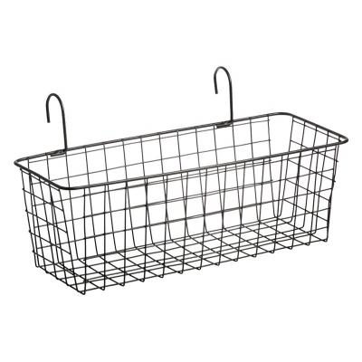 China Large capacity viable multifunctional creative metal basket storage bedside wire iron hanging rack for dormitory for sale