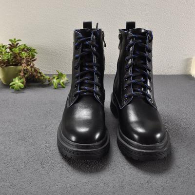 China Factory Direct PU Leather Waterproof Women's Wool Sable Small Boots Round Snow Winter Lace Up Shoes Ladies Platform Boots for sale