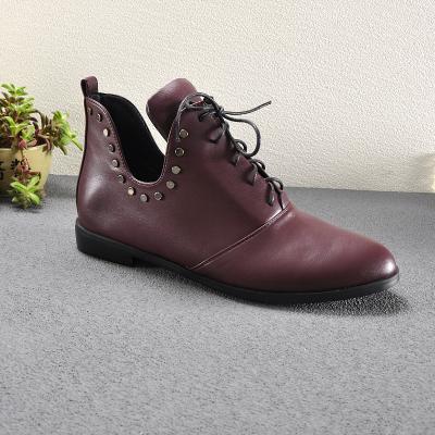 China Flat Women's Flats Loafers Shoes Trim Leather Casual Plus Boots 2022 New Ankle Work Woman Ankle Boots Size 40-43 for sale