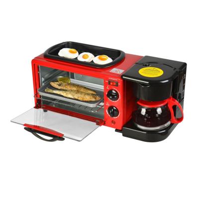 China Healthy RV Factory Directly 2021 New Multifunction 3 in 1 Breakfast Makers Lunch Machine Skillet +toaster oven+ Coffee Maker for sale