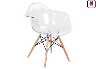 Chine Tissu en plastique Seat d'ABS de chaise d'Eames de restaurant fait sur commande de café avec les jambes en bois à vendre