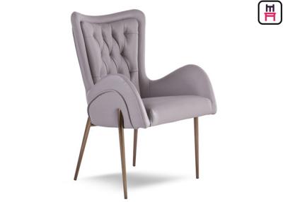 Chine Chaises en cuir de chambre d'hôtel de bras avec des jambes acier inoxydable décoratif/de bouton à vendre