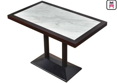 Cina 4 ghisa di marmo di lusso di legno 4ft*2ft dell'inserzione del tavolo da pranzo del ristorante dei sedili in vendita