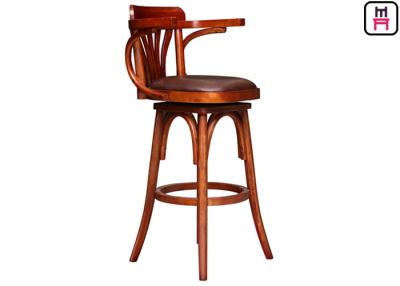 China Rustic Vintage Restaurant Bar Stools Solid Wood / Metal For Cafe / Salon / Hotel for sale