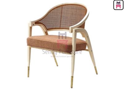 Chine Ash Wood Frame Rattan Dining noir préside l'accoudoir en cuir de coussin dinant la chaise à vendre