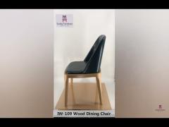 Armless Wood Black Leather Kitchen Chairs , Elegant Light Wood Dining Room Chairs