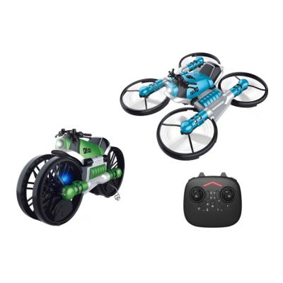 China RC Model 2 in 1 RC Drone 2.4G Radio Control Toys RC Motorcycle Land and Air Deformation Foldable Drone Toys for sale