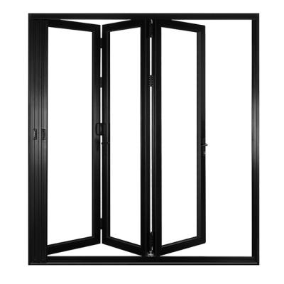 China Latest Design Aluminum Alloy Sound Insulation Glass Window Aluminum Bi Folding Lift Up Vertical Bifold Door for sale