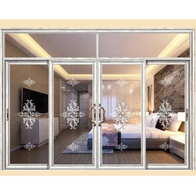 China Wholesale Price Waterproof Modern Aluminum Warehouse Hidden Tempered Glass Door Triple Sliding Double Glazed Pakistan for sale