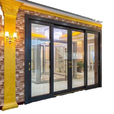 China Modern Design Waterproof Commercial Aluminum Frame 2500mm Cavity Sliding Glass Plate Interior Doors In Ghana With Three Doors for sale