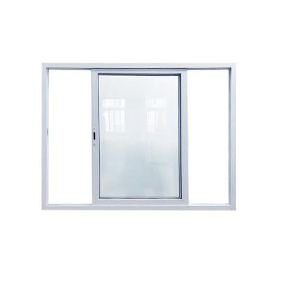 China American style folding screen white color sliding glass window and upvc door with mesh for sale