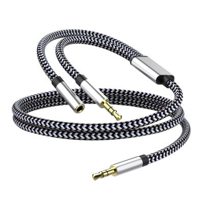 China Fashionalbe MOGOOD Earphone Splitter, 3.3ft 3.5mm Y Splitter 3.5mm Audio Audio Stereo Nylon-braided Male to 3.5mm Female Headphone for sale