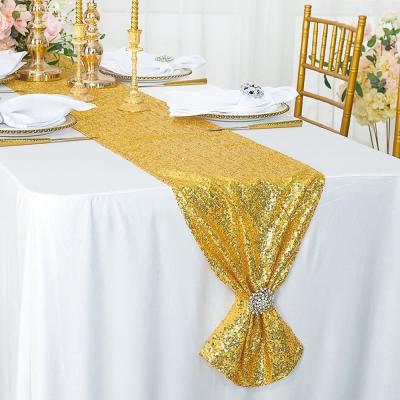 China Durable Glitter Runners For Table Rectangle Glitter Sequin Fabric Table Cloths Table Runner Wedding Birthday Party Sequin Table Runner for sale