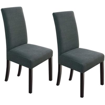 China Thick Pastor Jacquard Universal Dining Chair Covers Elastic Stretch Dining Chair Covers for sale