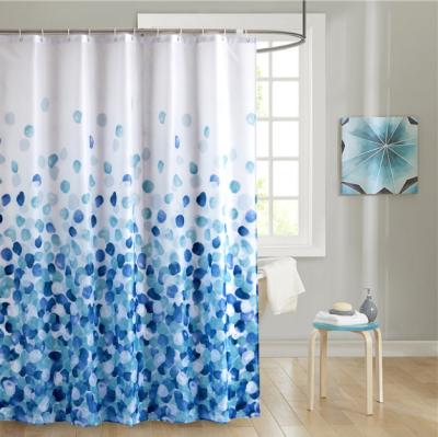 China Cheap Amazon Hot Selling Polyester Fabric Machine Washable Waterproof Bathroom Shower Curtain Set for sale