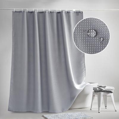 China Hotel Quality Water Resistant Waffle Weave Bathroom Shower Curtains Fabric Sustainable Shower Curtains for sale