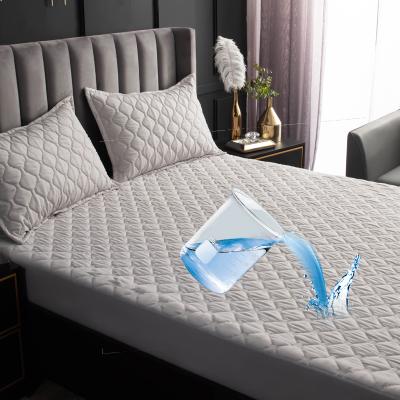 China Waterproof Ultrasonic Quilted Waterproof Quilted Mattress Pad Cover Protector for sale