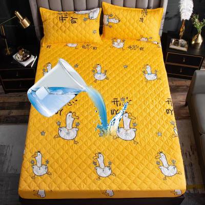 China Waterproof Ultrasonic Quilted Printing Mattress Hood Pad Cover Quilted Printed Waterproof Mattress Protector for sale