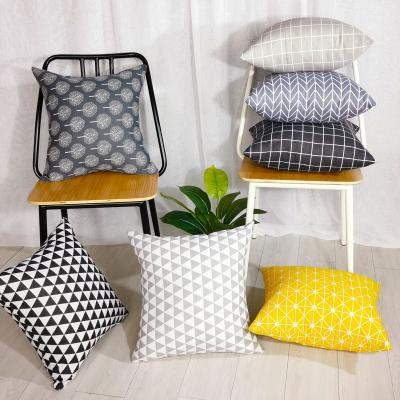 China Nondisposable Textured Printed Decorative Square Tile Case Pillow Cover Cushion Cover For Sofa Couch Bed Home Decoration for sale