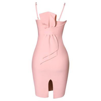 China Anti-Static Hot Selling Women's Back Bandage Evening Party One-piece Suspender Skirt Bow Dress for sale