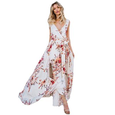 China Long Sleeveless V-Neckline Chiffon Customization Adjustment Causal Dress Wholesale Treatable Regular Washable Dress for sale