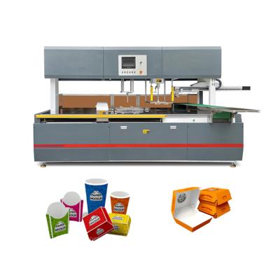 China Automatic Factory Waste Cardboard Stripper Lunch Box Machine With Double Heads Hole Cleaning Head Rotary Handler for sale