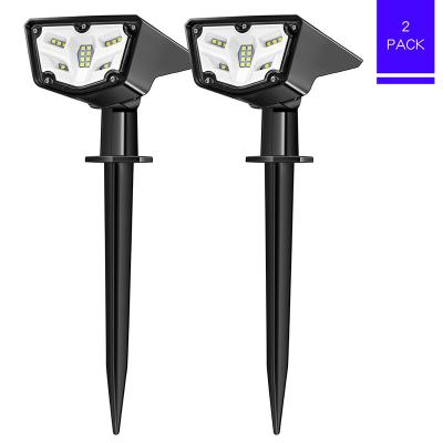 China 2 Pack Outdoor Solar Lawn Lights Outdoor Landscape Lighting Waterproof Ground Solar LED Disc Light Garden For Lawn Ground Access for sale