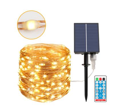 China Warm White Solar LED String Lights Holiday Outdoor Fairy Garden Christmas Party Garden Garland for sale