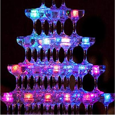 China Drinks Club Bar Party Wedding Holiday Decoration Liquid Sensor Multi Color Flashing Glow Waterproof Light Up Led Ice Cube For Bar Club Party Wine Wedding Drinking Decoration for sale