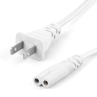 China Consumer Electronics Factory Supply 1.5M Electric Power Cable 2022 Rated 250V USA Power Cord White Plug For Computer for sale