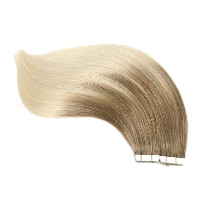 China Factory Wholesale Private Label Balayage Color Silky Straight European Wave Tape In Hair Extensions Remy Human Hair for sale