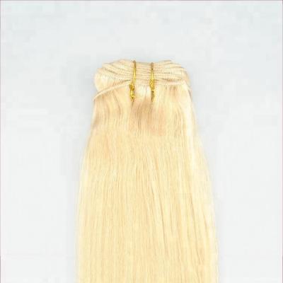 China Double Drawn Wave Silky Straight Blonde Hair 613 Russian Remy Hair Extensions Bundle Hair Weft Weaving for sale