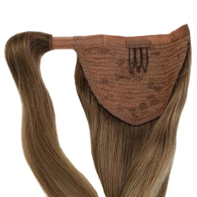 China Virgin Brazilian Silky Straight Human Drawstring Wave Ponytail Hair Extensions for sale