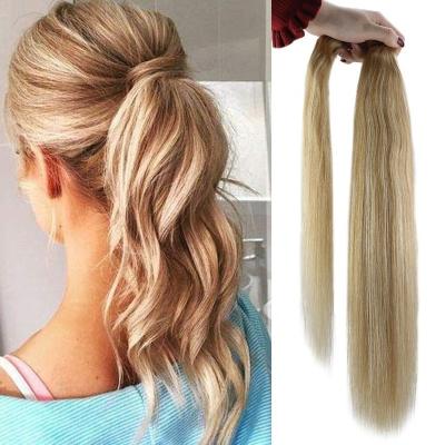 China Wholesale Silky Straight Wave Top Selling Products To Line Hair 100% Raw Brazilian Hair Ponytail Extensions for sale