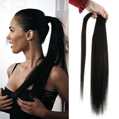 China Wholesale Silky Straight Wave Top Selling Products To Line Hair 100% Raw Pulled Hair Ponytail Hair Extensions for sale