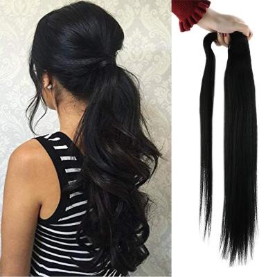 China Silky Straight Wave Hair Human Hair Ponytails Wholesale Top Selling 100% Raw Hair Double Ended Products for sale