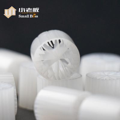 China WWT Saving Operation Maintenance 15*15MM Simple Round Pipe Space MBBR Filtering Bio Media White Media for sale