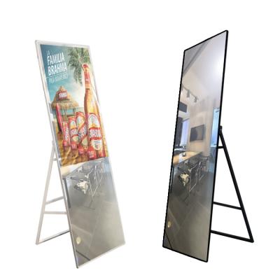 China Indoor Foldable Floor Stand 49 Inch TFT LCD Interactive Magic Mirror Advertising Video Display With Android WIFI Network Function for sale