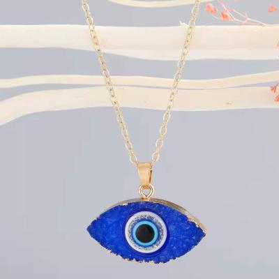 China 2021 Sale Crystal Necklaces Lead Free Nickel Free Turkey Evil Eyes Blue Eyes Resin Necklace High Quality Pendant Necklace for sale