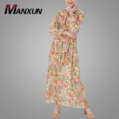 China Abaya Fashion Style Long Robe Islamic Clothing Wholesale Modern Muslim Hot Sale Long Floral Fancy Dress Islamic Clothing Wholesale for sale