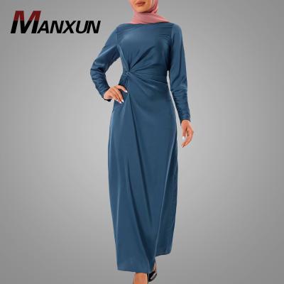 China Elegant Dress Junah Modest Hotsale Abaya Dubai Kaftan Lady Satin Islamic Clothing Malaysia Ladies Clothing Long Sleeve Elegant Islamic Fashionable Muslim Dress for sale