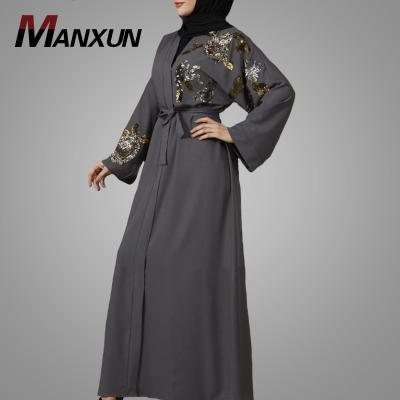 China Islamic Clothing in Dubai Fashion Muslimah Clothing Middle East Africa High Quality Sequin Open Front Muslim Kimono Abaya Modest Islamic Clothing 2021 for sale