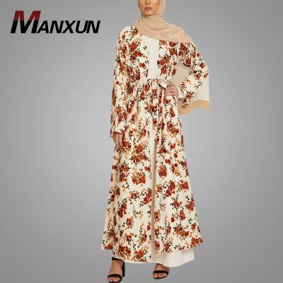 China New Fashion Abaya Women Islamic Clothing Wholesale Abaya Kimono Long Sleeve Floral Muslim Modern Elegant Kimono Cardigan Long Sleeve for sale