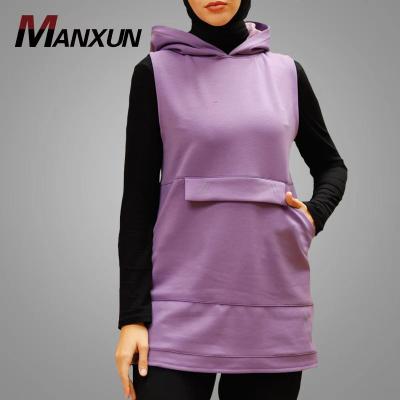 China Women Muslim Clothing Hotsale Sleeveless 2021 Islamic Clothing Ladies Sports Style New Plus Size African Clothes Daily Wear Casual Islamic Blouse Tunic for sale