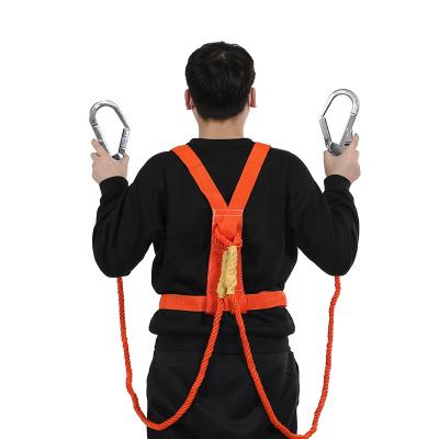 China Labor safety high quality high strength belt construction anti-fall double hook safety belt for sale