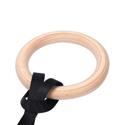 China Intey Wooden Gymnastic Rings Bodybuilding Supply Chinese Gymnastic Fitness Equipment Rings With Good Quality For Yoga Studio for sale