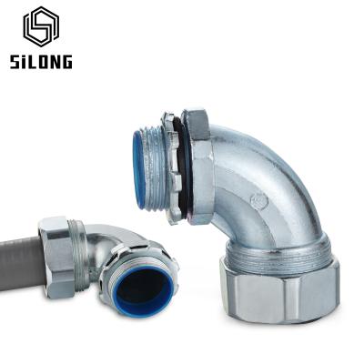 China Waterproof Connector Electrical Metal Conduit Flexible Metal Machinery Cable Gland 90 Degree for sale