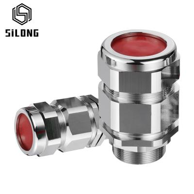 China Brass Waterproof Common Explosion Proof Copper Nickel Plated Armored Cable Gland for sale